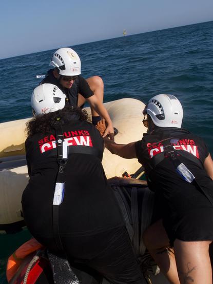RHIB crew of Sea Punk I training in port of Augusta