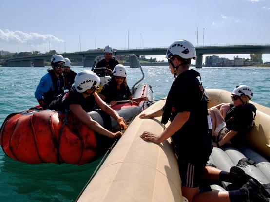 RHIB crew of Sea Punk I training in port of Augusta