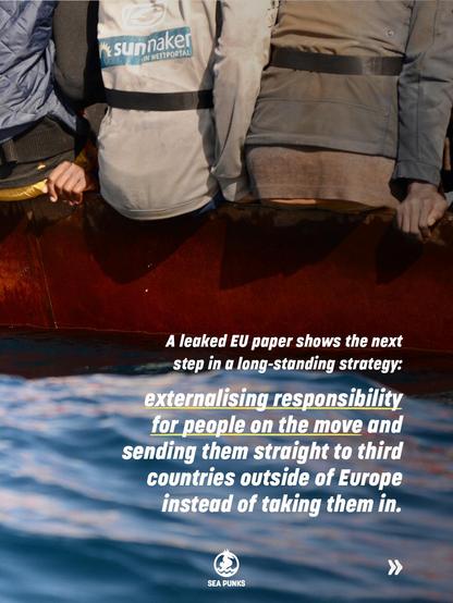 people in distress at sea