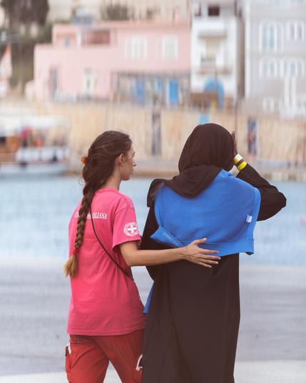 disembarkation of survivors in Lampedusa