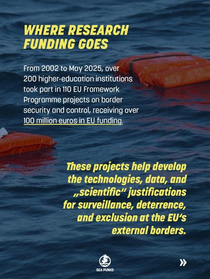 text in front, sea water in back, orange life vest