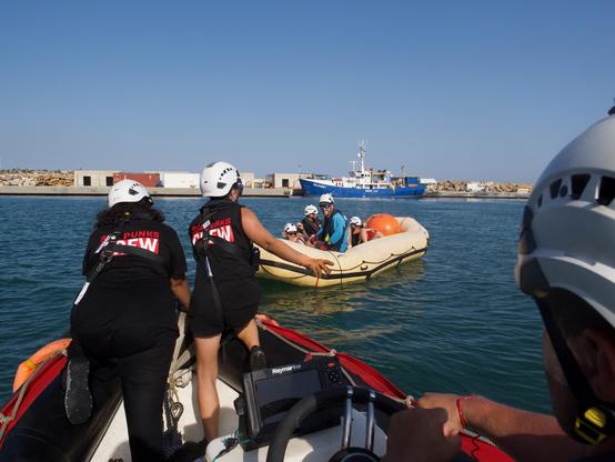 RHIB crew of Sea Punk I training in port of Augusta